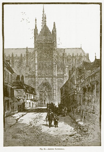 Amiens Katedrali (gravür) by English School