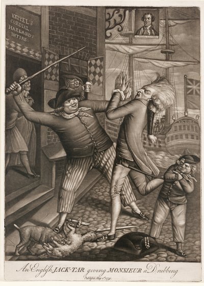 Mösyöye Dayak Atan İngiliz Jack-Tar, pub. 1779 (mezzotint) by English School