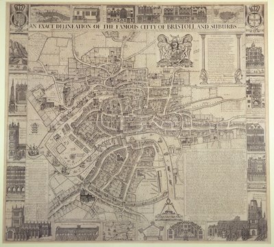 "Ünlü Bristol Şehri ve Banliyölerin Kesin Tasviri", yazan James Millerd, pub.1673 by English School