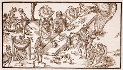 İrlanda Ziyafeti, 1581 (sepya fotoğrafı) by English School