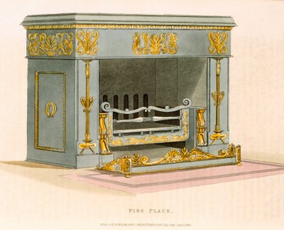 Ackermanns Repository of Arts II, Eylül 1825, gravürden oluşan dekoratif bir hava sobası by English School