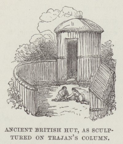 Antik İngiliz kulübesi, Trajan Sütunu (gravür) üzerine oyulmuş olarak by English School