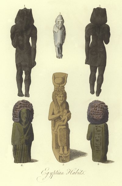 Antik Mısır heykelleri veya heykelcikleri by English School
