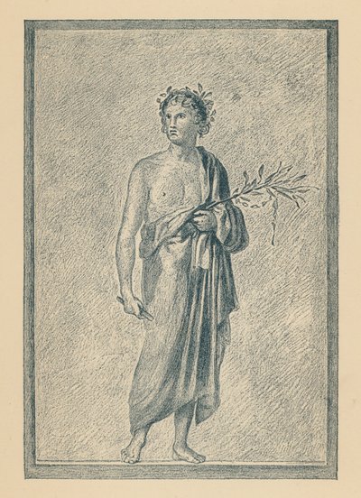 Antik Roma: Romalı Bir Şair (renkli taş baskı) by English School