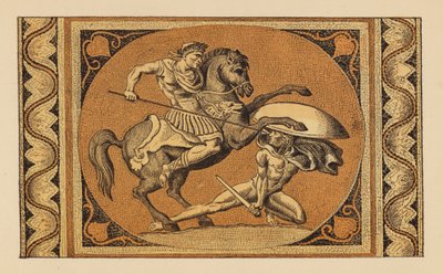 Antik Roma: Iceni ile Savaşta (renkli taş baskı) by English School
