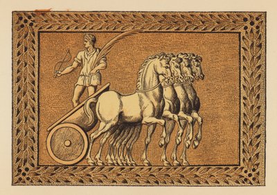 Antik Roma: Nero Savaş Arabası Yarışında Galip (renkli taş baskı) by English School