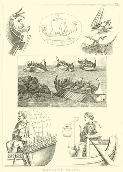 Antik Gemiler (gravür) by English School