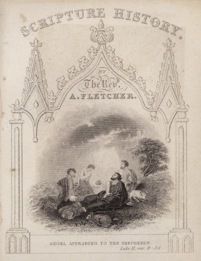 Çobanlara görünen melek, Luka II, ver 8-14 (gravür) by English School