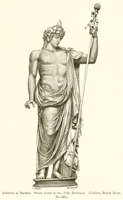 Bacchus olarak Antinous. Villa Hadriana