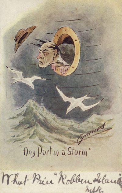"Any Port in a Storm" (renkli taş baskı) by English School
