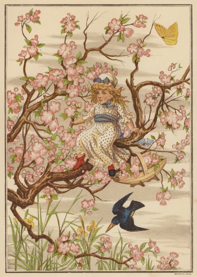 Elma çiçeği (renkli lito) by English School
