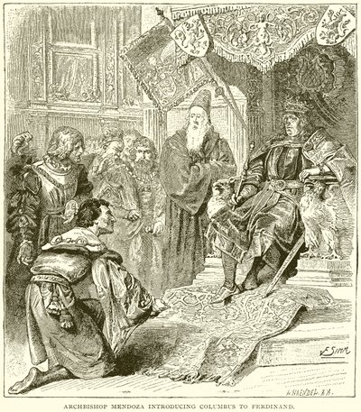Başpiskopos Mendoza, Columbus'u Ferdinand'a tanıtıyor by English School
