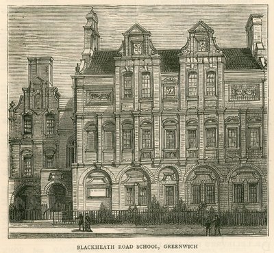 London School Board'un Mimarisi: Blackheath Road School, Greenwich, Londra by English School