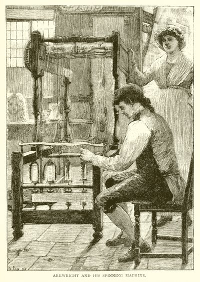 Arkwright ve İplik Makinası by English School