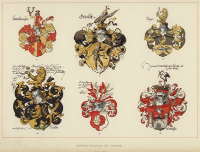 Armorial Tablolar, XVI Yüzyıl (renkli taş baskı) by English School