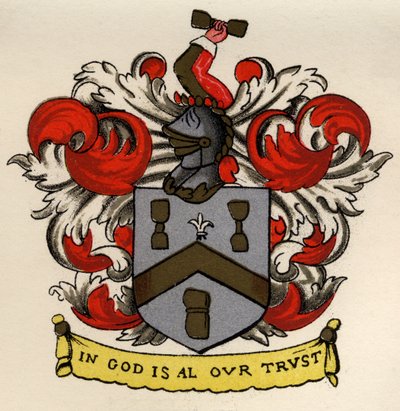Arms of the Bricklayers and Tilers of the Gateshead Chapter, 1671, The History of Masonry, cilt II, Thomas C. Jack tarafından yayınlandı, Londra, 1883 by English School
