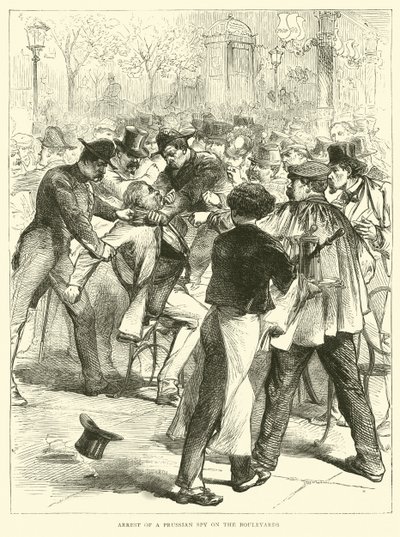 Bulvarlarda bir Prusyalı casusun tutuklanması, Eylül 1870 by English School
