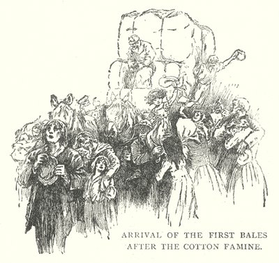 Pamuk Kıtlığından Sonra İlk Balyaların Gelişi (gravür) by English School