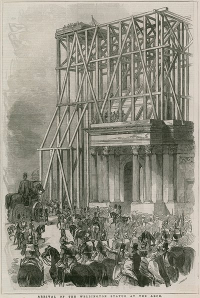 Wellington heykelinin Arch, Hyde Park Corner, Londra'ya gelişi by English School