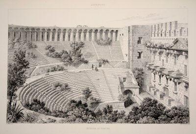 Aspendu - Tiyatronun İç Mekanı, pub. 1863 litografi. by English School