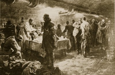 Bir Verdun kalesinin altındaki bir mahzende iş başında, 1914-19 by English School