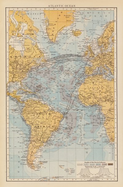 Atlantik Okyanusu (renkli lito) by English School