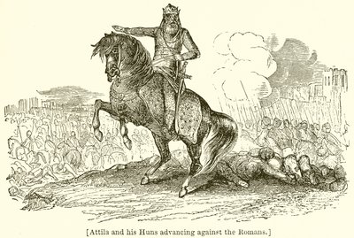 Atilla ve Hunları Romalılara Karşı İlerliyor by English School