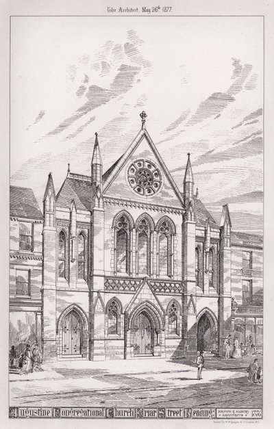 Augustine Cemaat Kilisesi, Friar Caddesi, Okuma (gravür) by English School