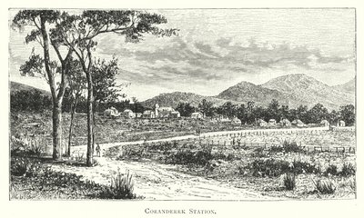 Avustralya: Coranderrk İstasyonu (gravür) by English School