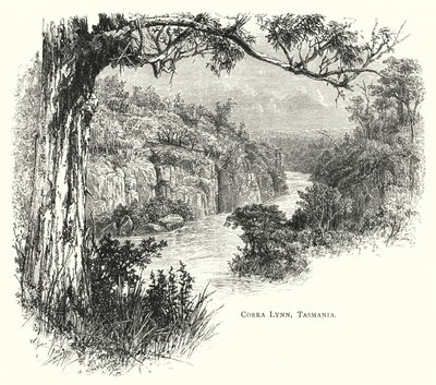 Avustralya: Corra Lynn, Tazmanya (gravür) by English School