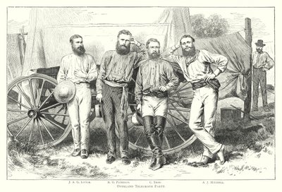 Avustralya: Overland Telegraph Party (gravür) by English School