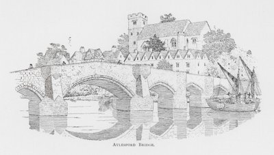 Aylesford Köprüsü (lito) by English School