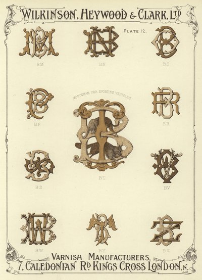 BM, BN, BO, BP, Spor Araçlar için Monogram, BT, BR, BS, BV, BW, BY, BZ by English School