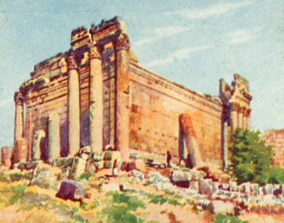 Baalbek, Baküs Tapınağı (renkli lito) by English School