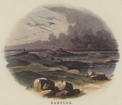 Babylon (renkli gravür) by English School