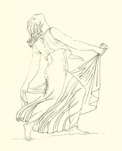 Coşkulu bir şevkle dans eden Bacchante by English School
