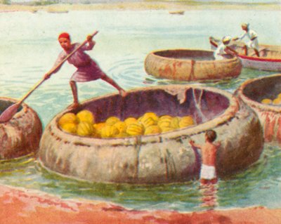 Bağdat, Dicle üzerinde Gufah (renkli taş baskı) by English School