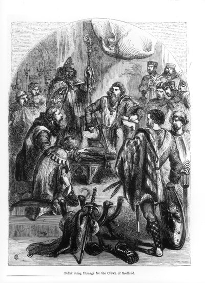 Baliol (1249-1315) İskoçya Kraliyetine Saygı Gösterirken by English School