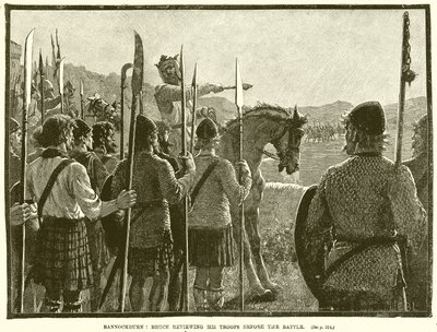 Bannockburn: Bruce, Savaştan Önce Birliklerini gözden geçiriyor by English School