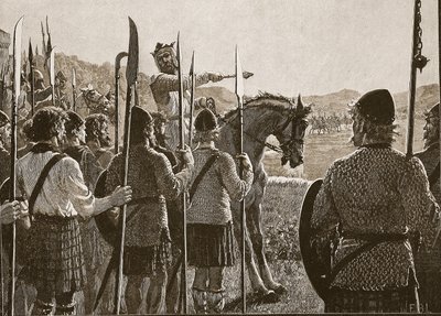 Bannockburn: Bruce savaştan önce birliklerini gözden geçiriyor, Cassells Illustrated History of England