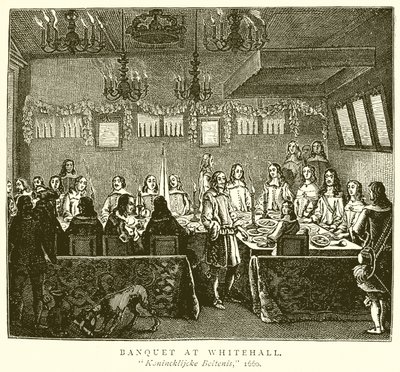 Whitehall'da ziyafet by English School