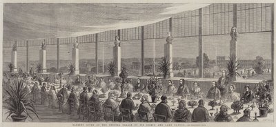 Sir Joseph ve Lady Paxton tarafından Kristal Saray'da verilen ziyafet (gravür) by English School
