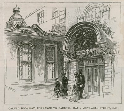 Berber Cerrahlar Salonu, Monkwell Street, Londra by English School
