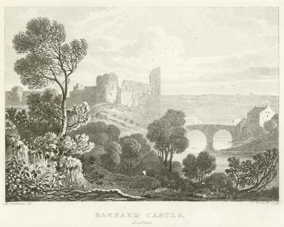 Barnard Kalesi, Durham (gravür) by English School