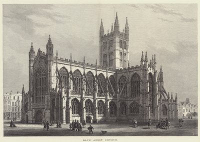 Bath Abbey Kilisesi (gravür) by English School