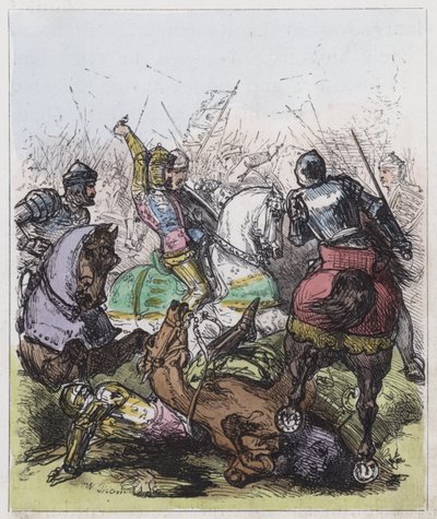 Agincourt Savaşı (renkli gravür) by English School