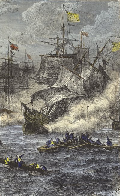 La Hogue Savaşı, 1692 by English School