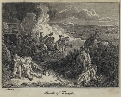 Waterloo Savaşı (gravür) by English School