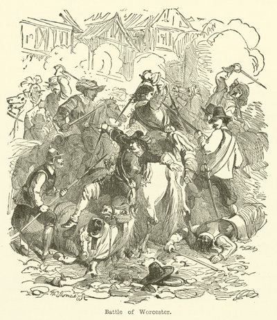 Worcester Savaşı (gravür) by English School