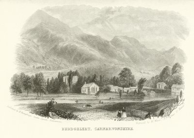 Beddgelert, Carnarvonshire, Galler by English School